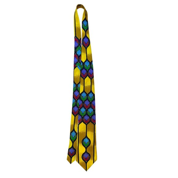 Ruch Limbaugh No Boundaries Collections Yellow Multicolor Silk Patterned Tie - Picture 4 of 7